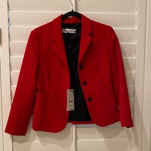 Zara Bright Red Single-Breasted Women's Blazer